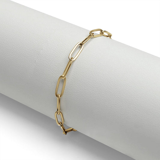 Paperclip bracelet with Charm Keeper Gold