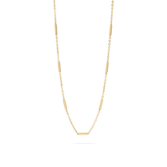 18K Gold & Silver PVD Stainless Steel Satellite Bar Chain Necklace comes in two lengths - Matching Bracelet available
