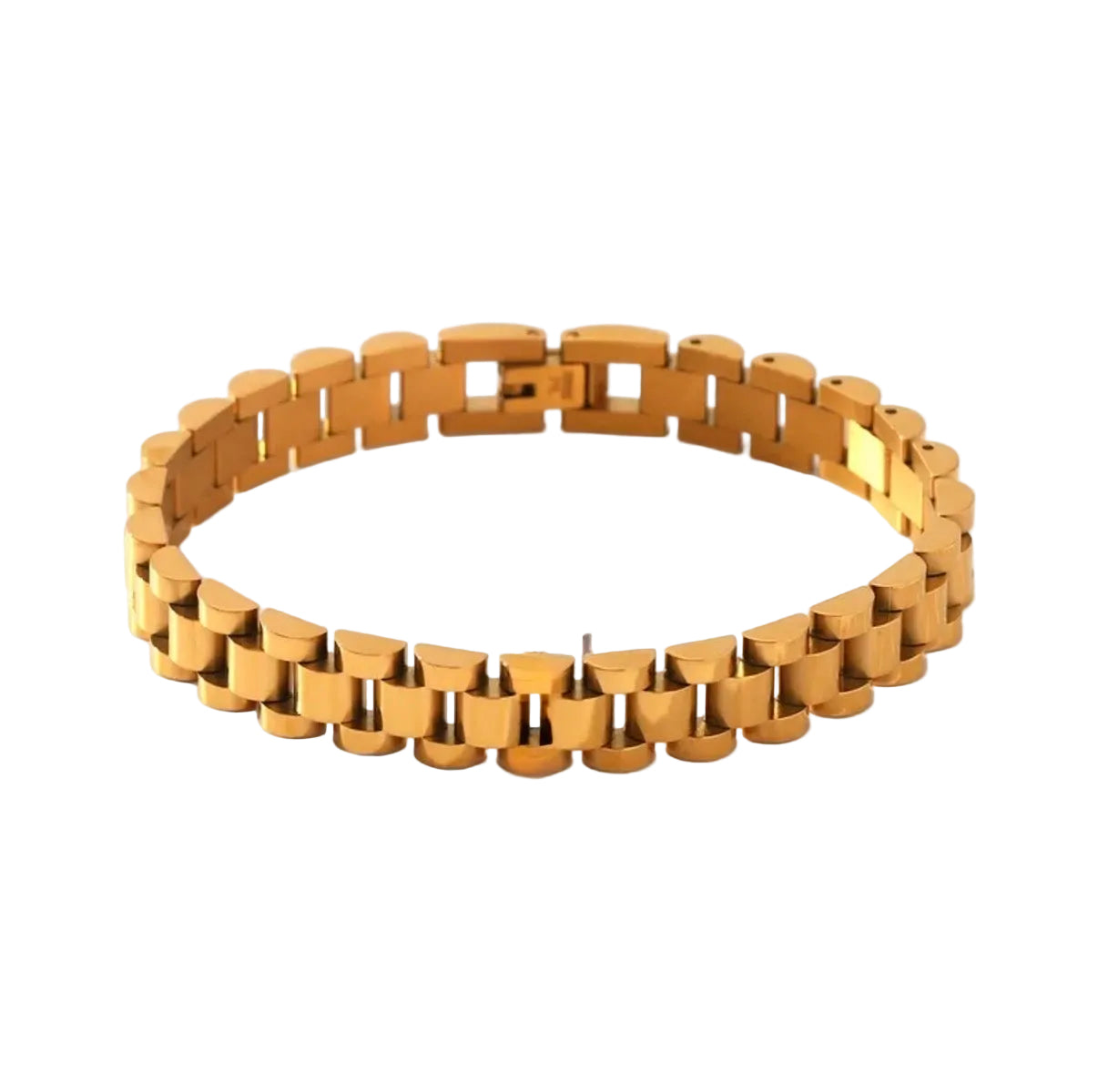 Mens Watch strap bracelet in gold