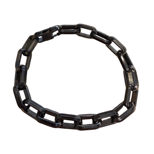 Mens Chunky link bracelet in black and silver