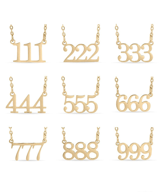Angel Number Necklaces 18k Gold PVD plating and Silver