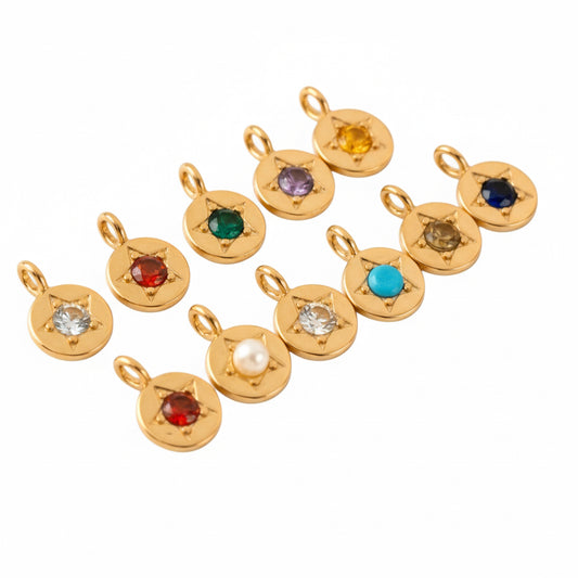 Medium Link paperclip charm keeper necklace FREE INITIAL AND BIRTHSTONE