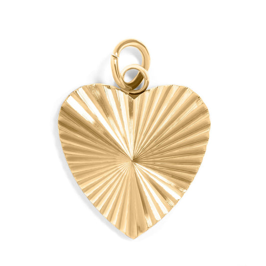 Sunburst Heart Charm 18k gold finish