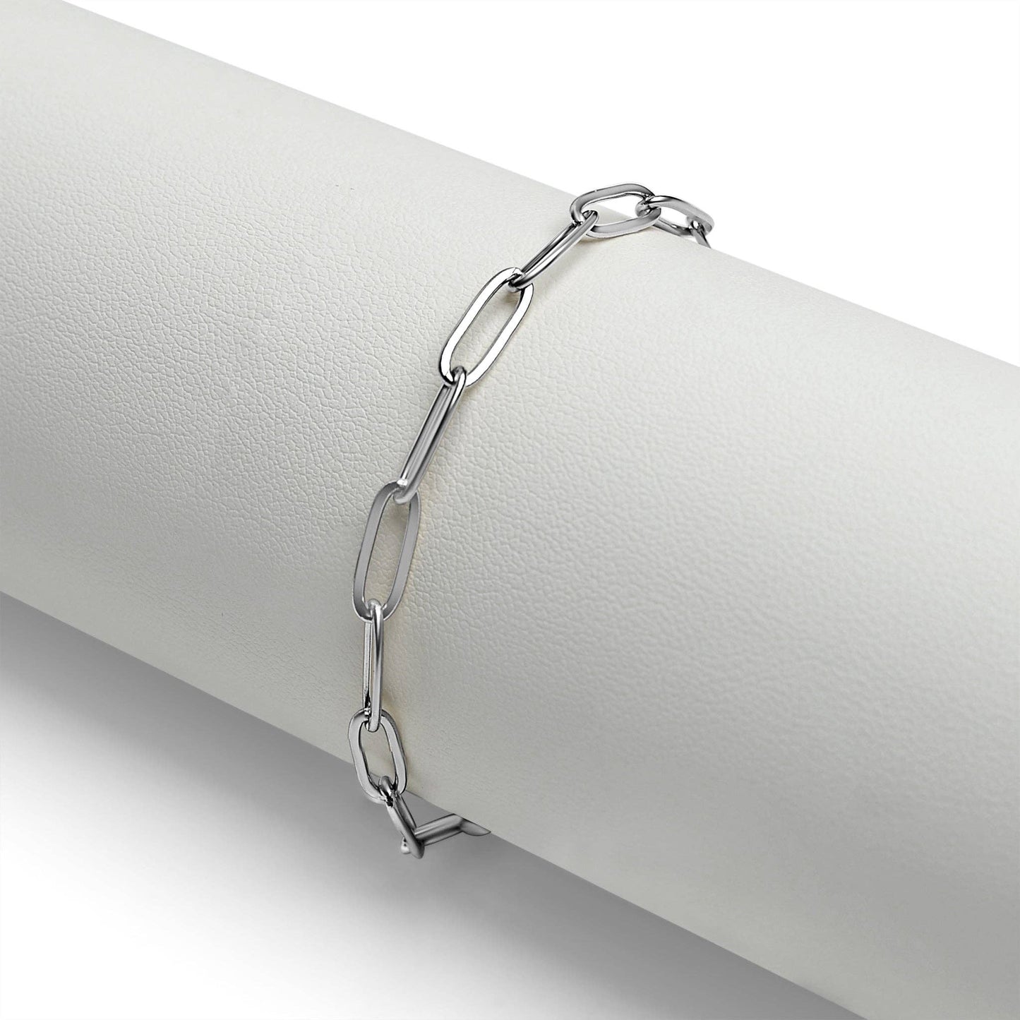 Paperclip bracelet with Charm Keeper silver