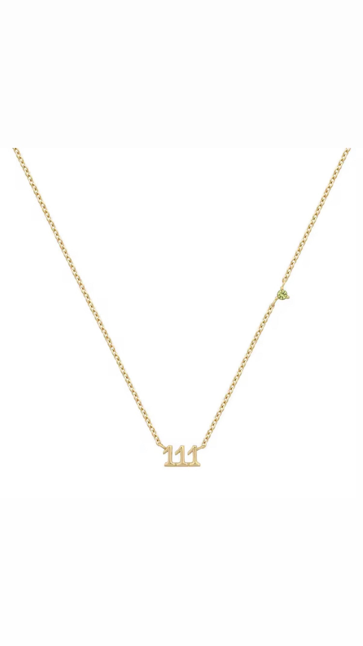 Angel Number Necklaces 18k finish Cubic Zirconia stone