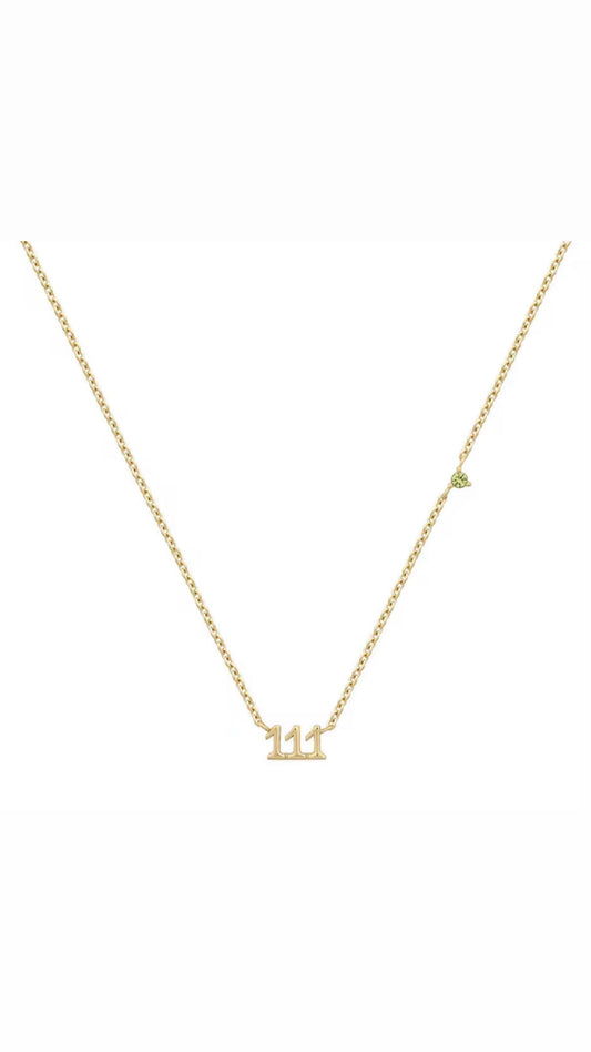 Angel Number Necklaces 18k finish Cubic Zirconia stone