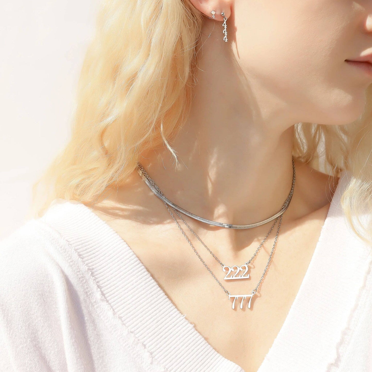 Angel Number Necklaces 18k Gold PVD plating and Silver