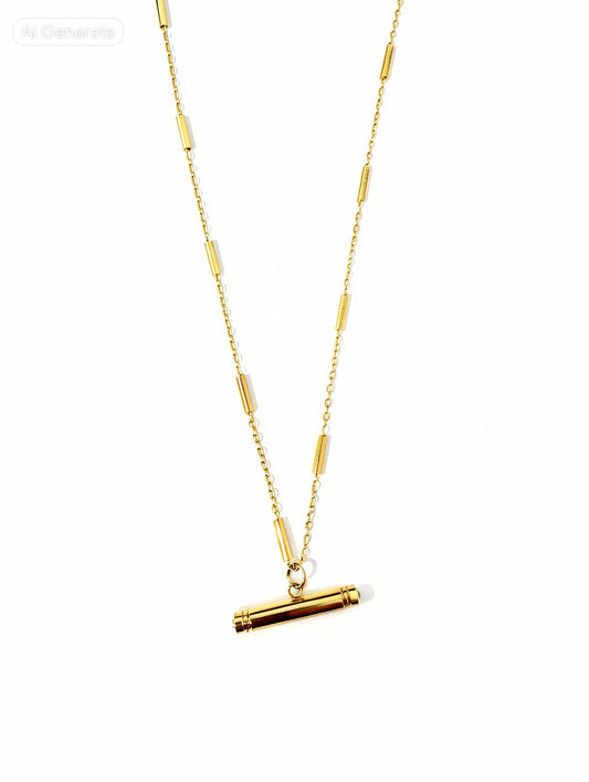 T Bar satellite bar necklace
