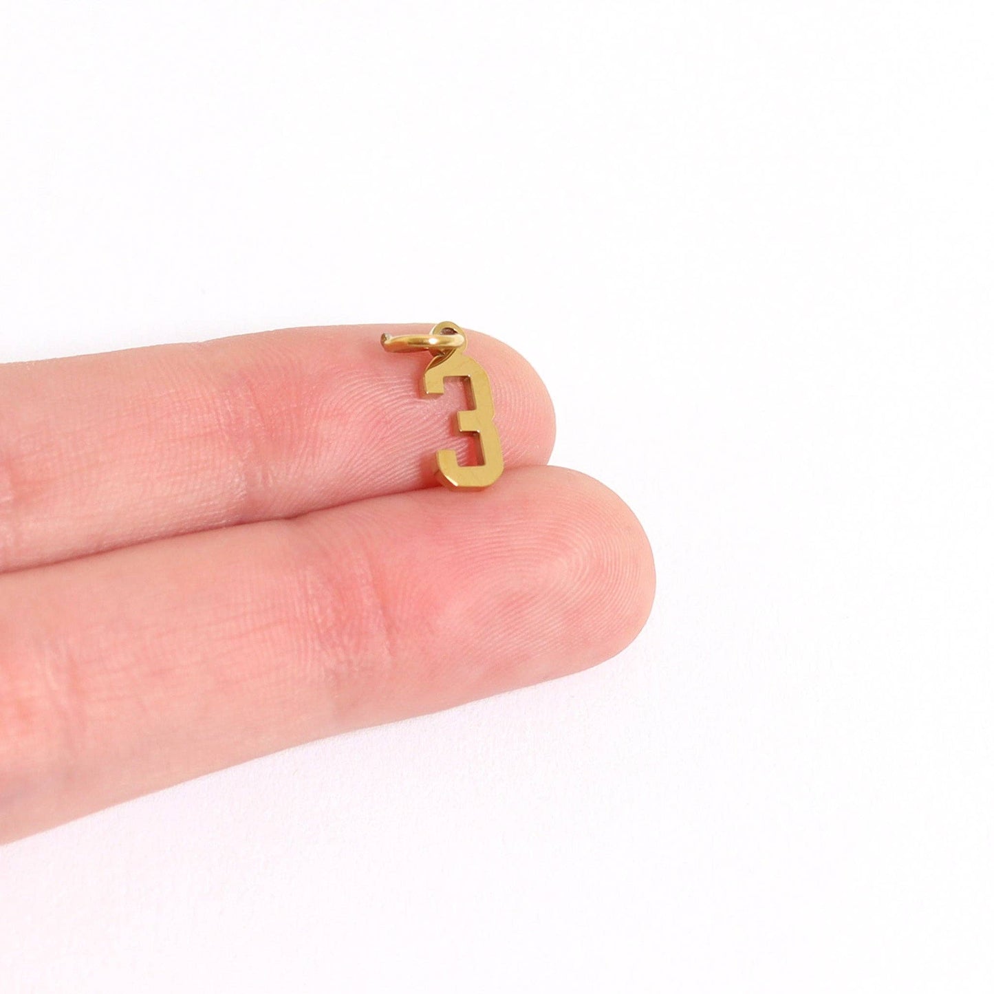 Small Number Charm 18 18k Gold finish