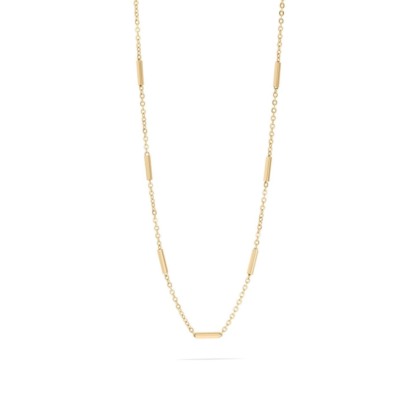 18K Gold & Silver PVD Stainless Steel Satellite Bar Chain Necklace comes in two lengths - Matching Bracelet available