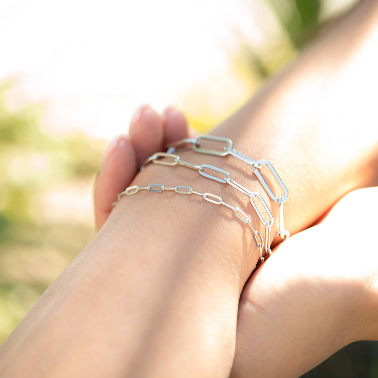 Paperclip Chain Bracelet Gold and Silver