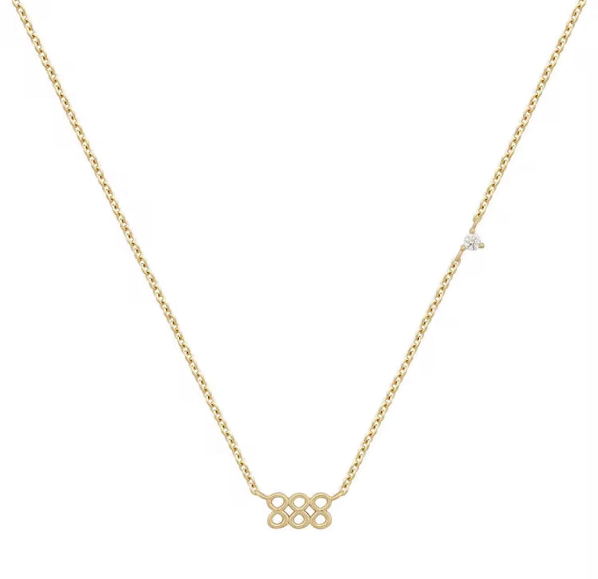 Angel Number Necklaces 18k finish Cubic Zirconia stone