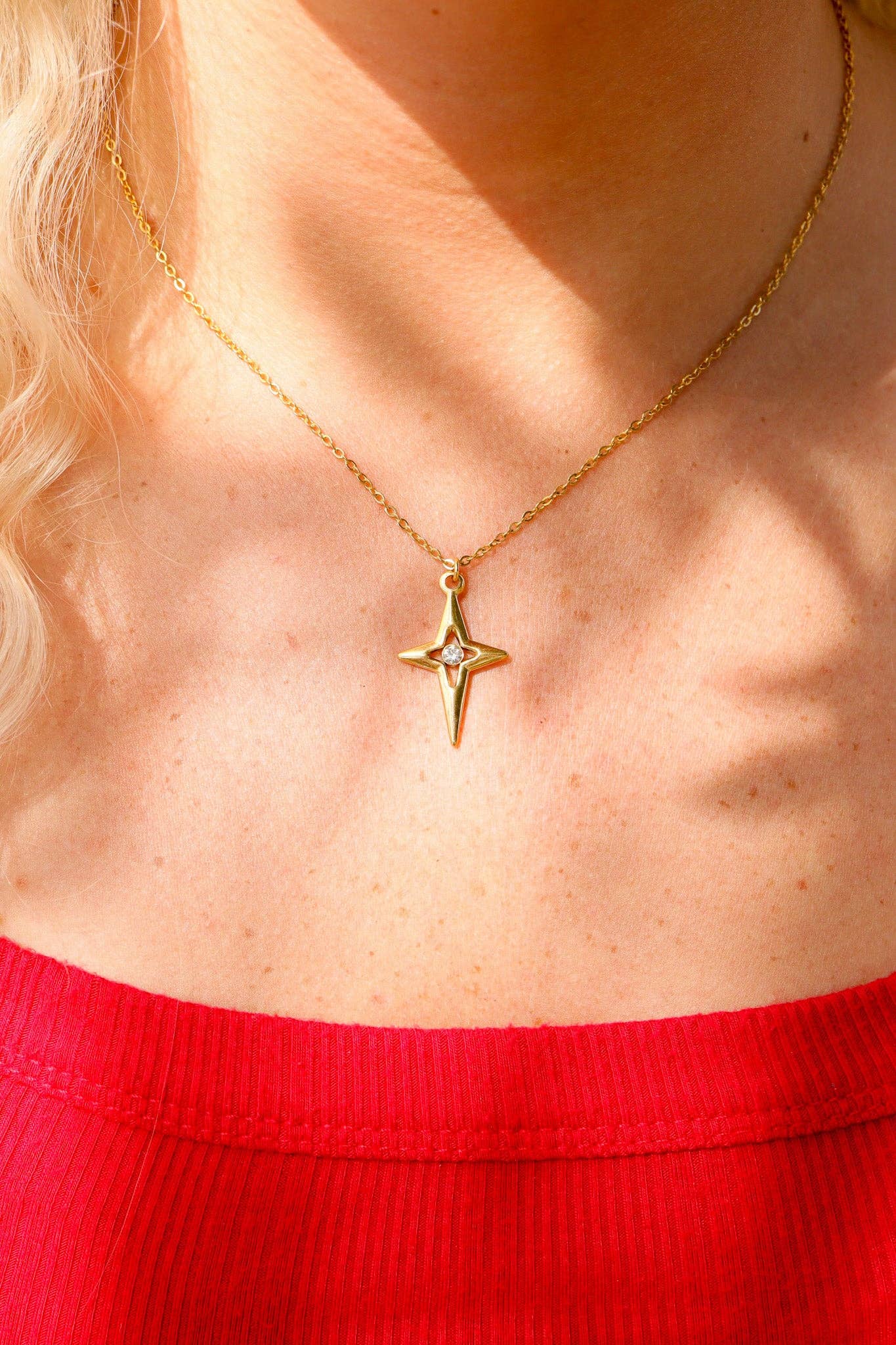 Compass Star Charm Silver