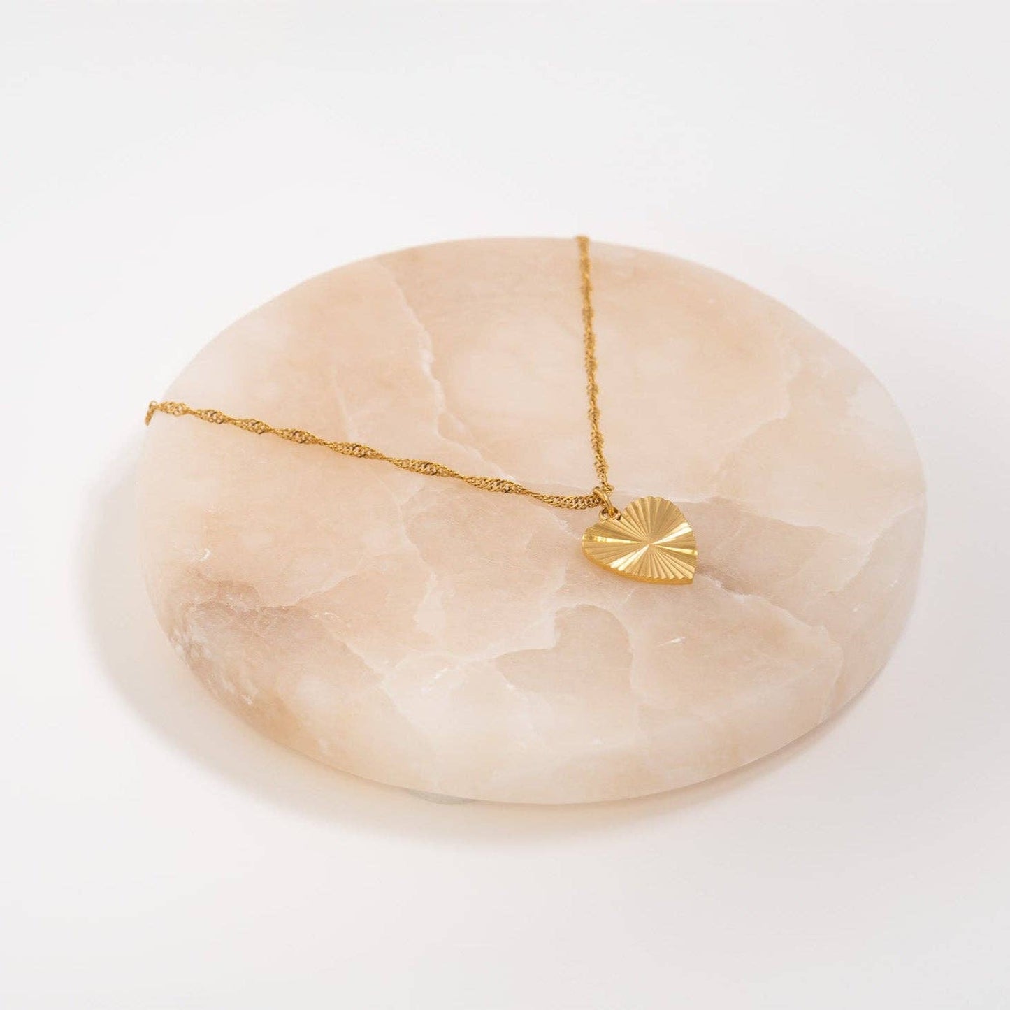 Sunburst Heart Charm 18k gold finish