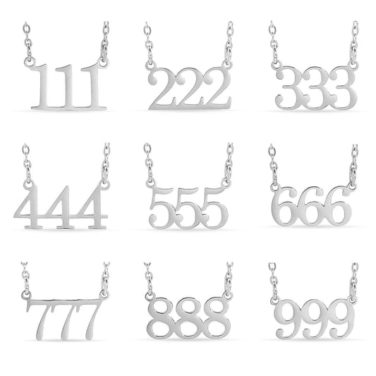 Angel Number Necklaces 18k Gold PVD plating and Silver