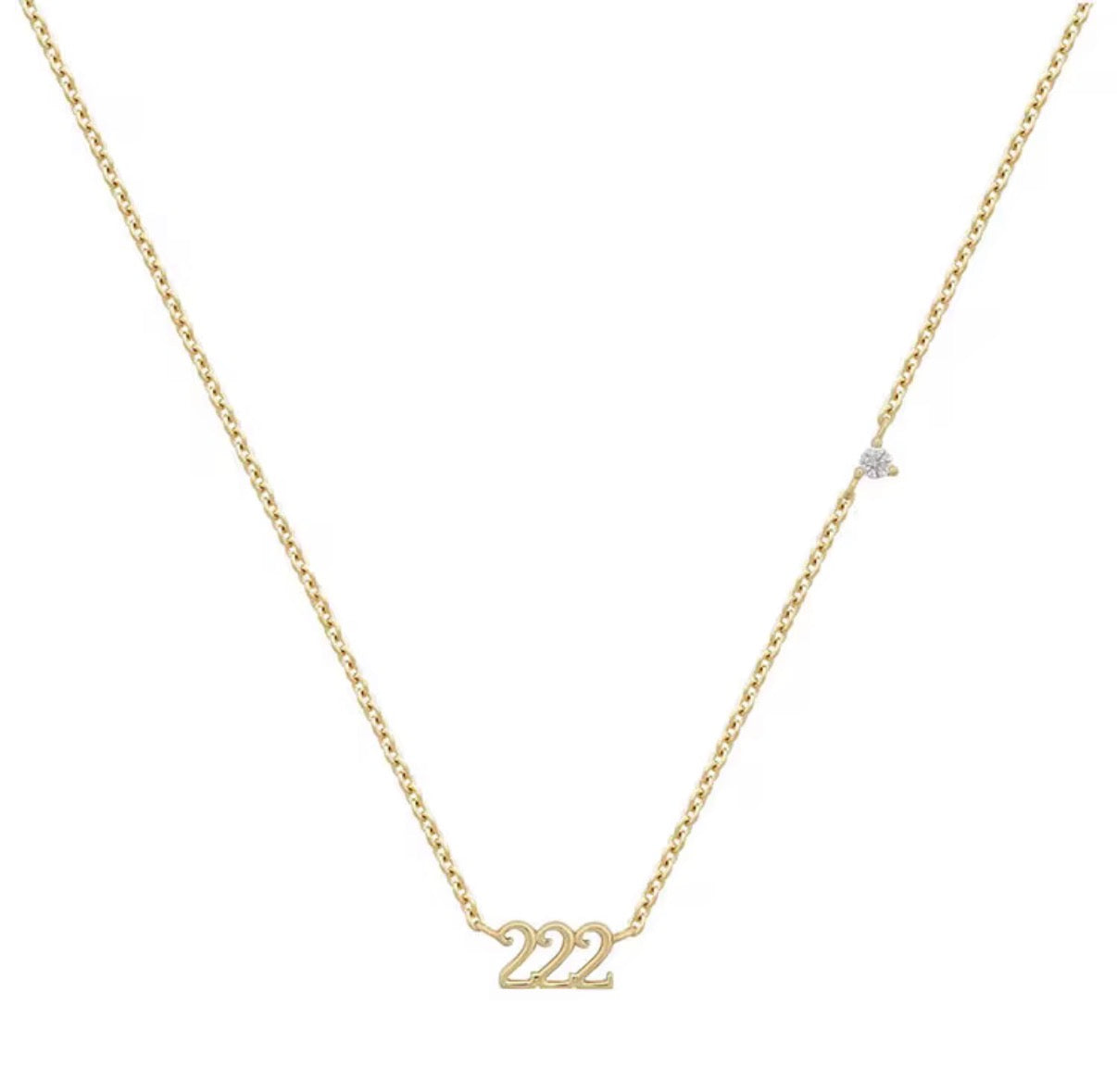 Angel Number Necklaces 18k finish Cubic Zirconia stone