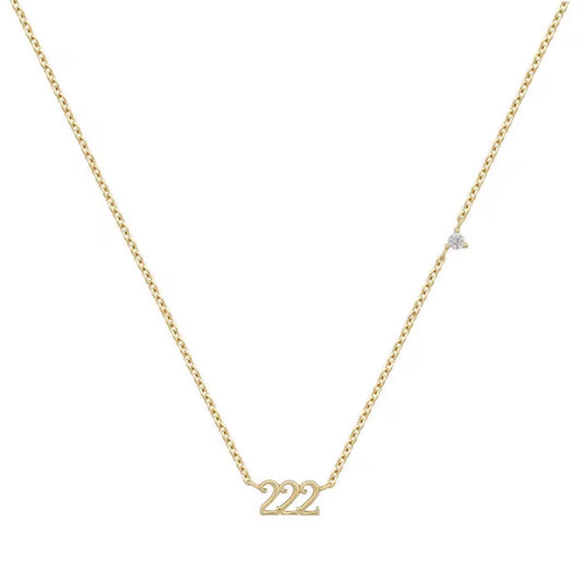 Angel Number Necklaces 18k finish Cubic Zirconia stone