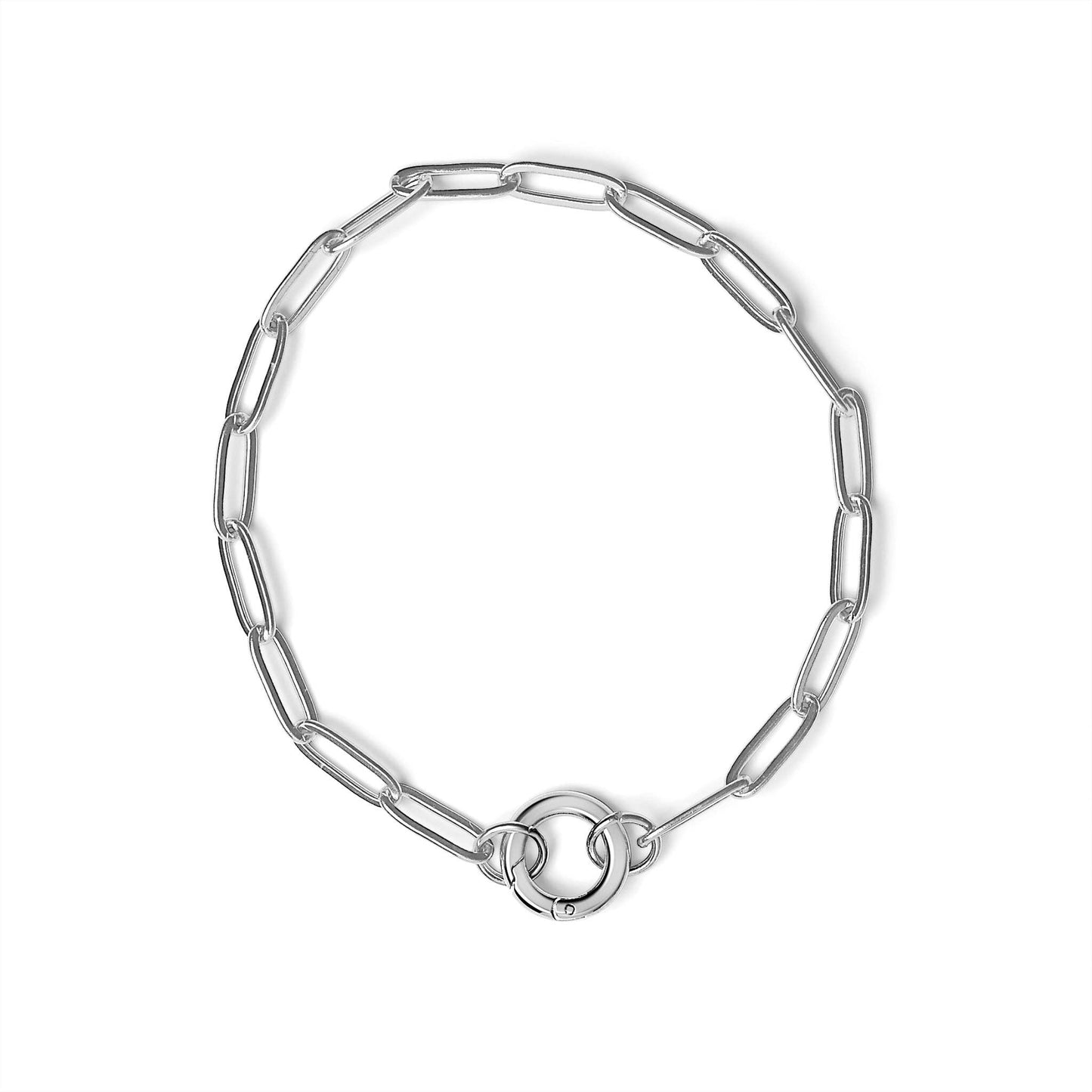 Paperclip bracelet with Charm Keeper silver