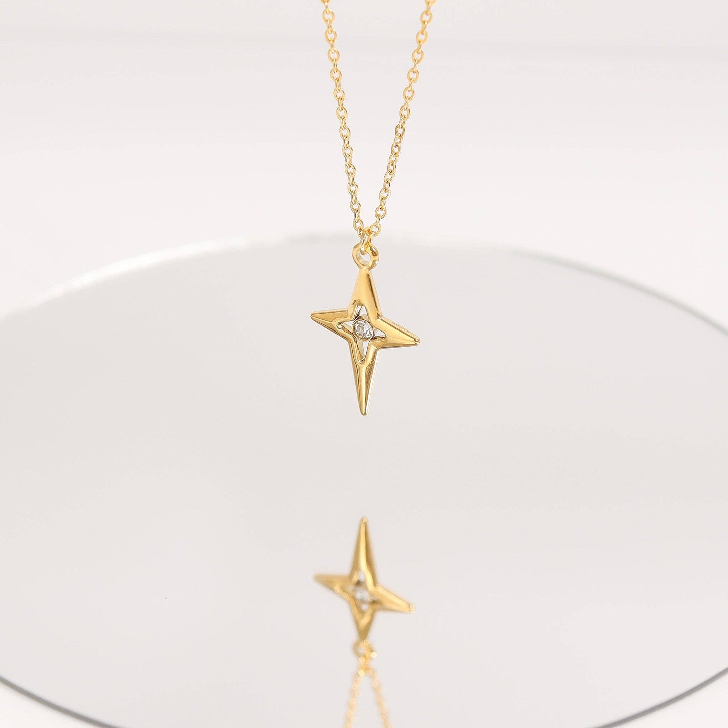 Compass Star Charm Silver