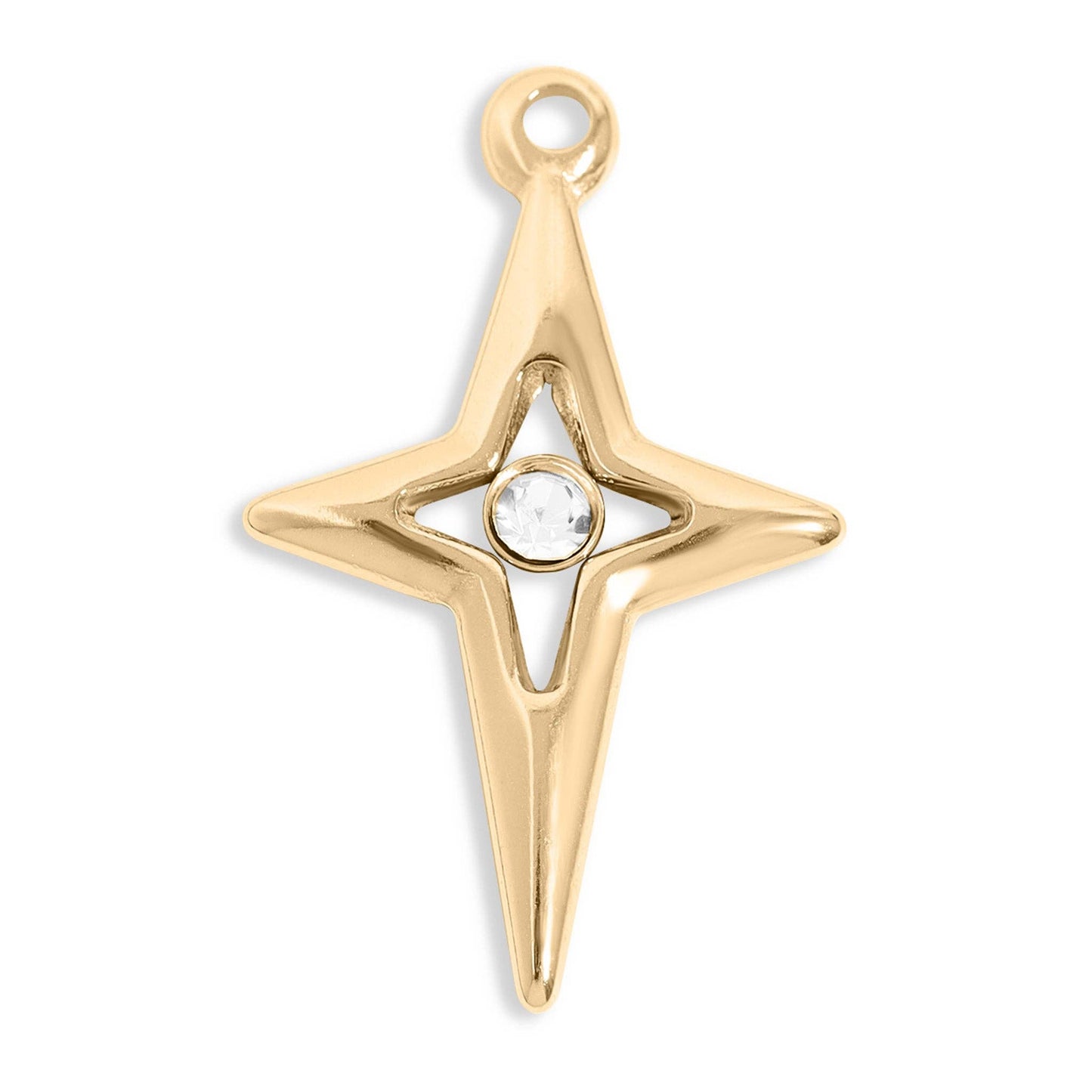 Compass Star Charm Silver