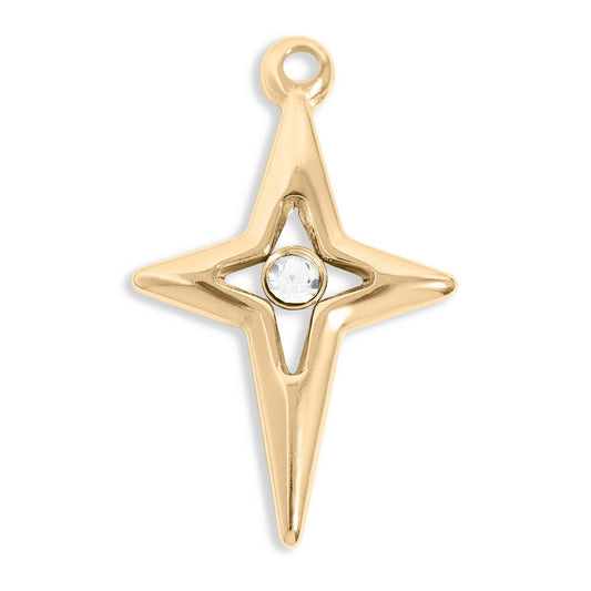 Compass Star Charm Silver