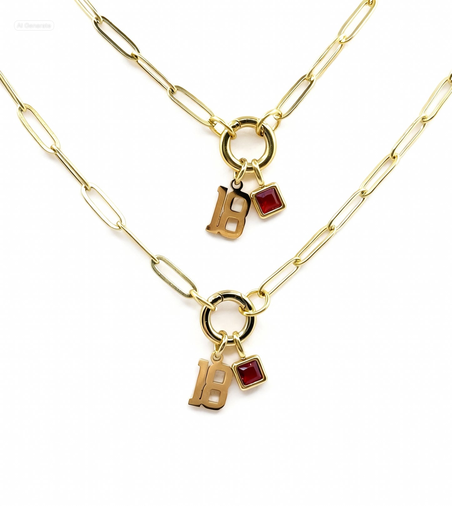 Paperclip bracelet with Charm Keeper Gold