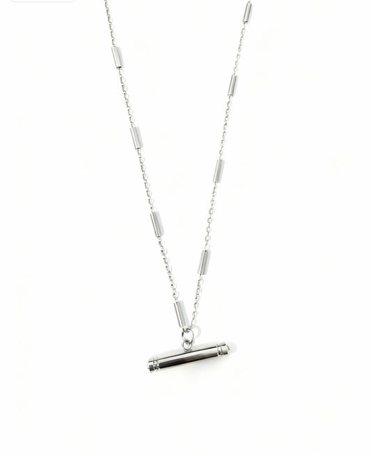T Bar satellite bar necklace