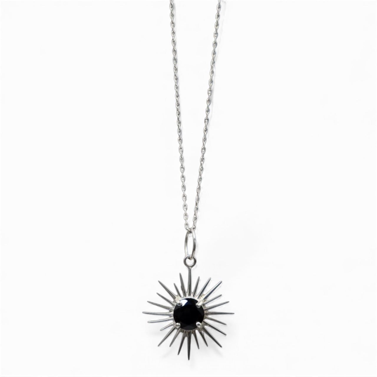 Sterling Silver Black gemstone “everything you need is within you”pendant necklace
