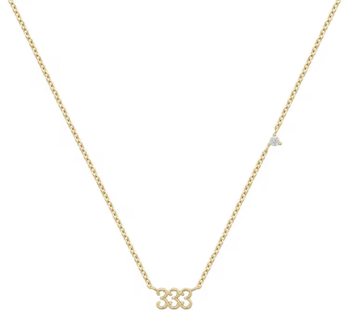 Angel Number Necklaces 18k finish Cubic Zirconia stone