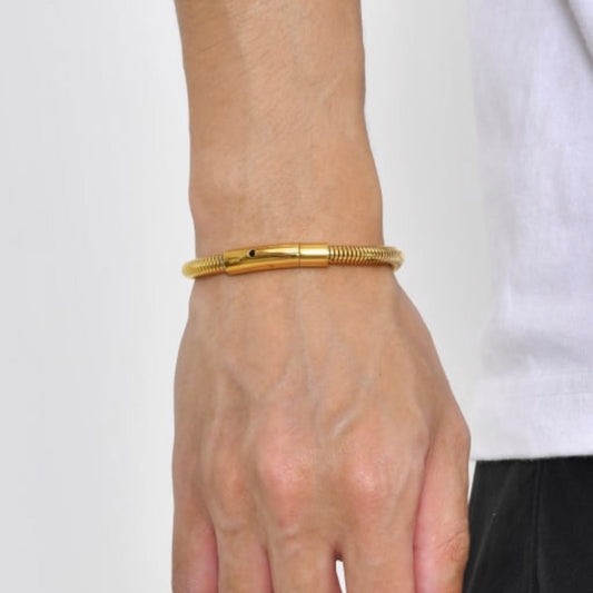 Mens Snake chain Bracelet Gold Silver & Black