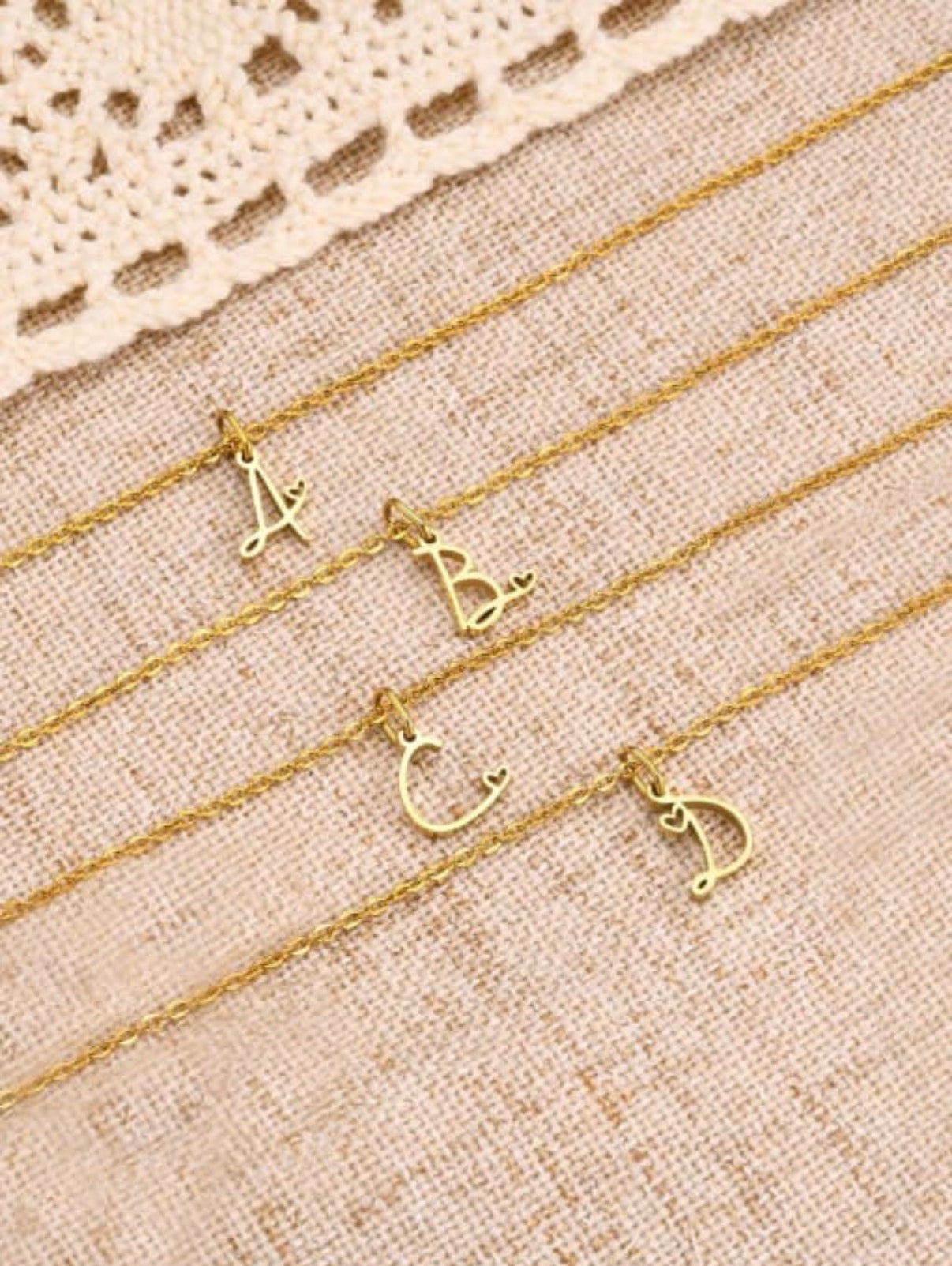 Mini Heart Initial necklace