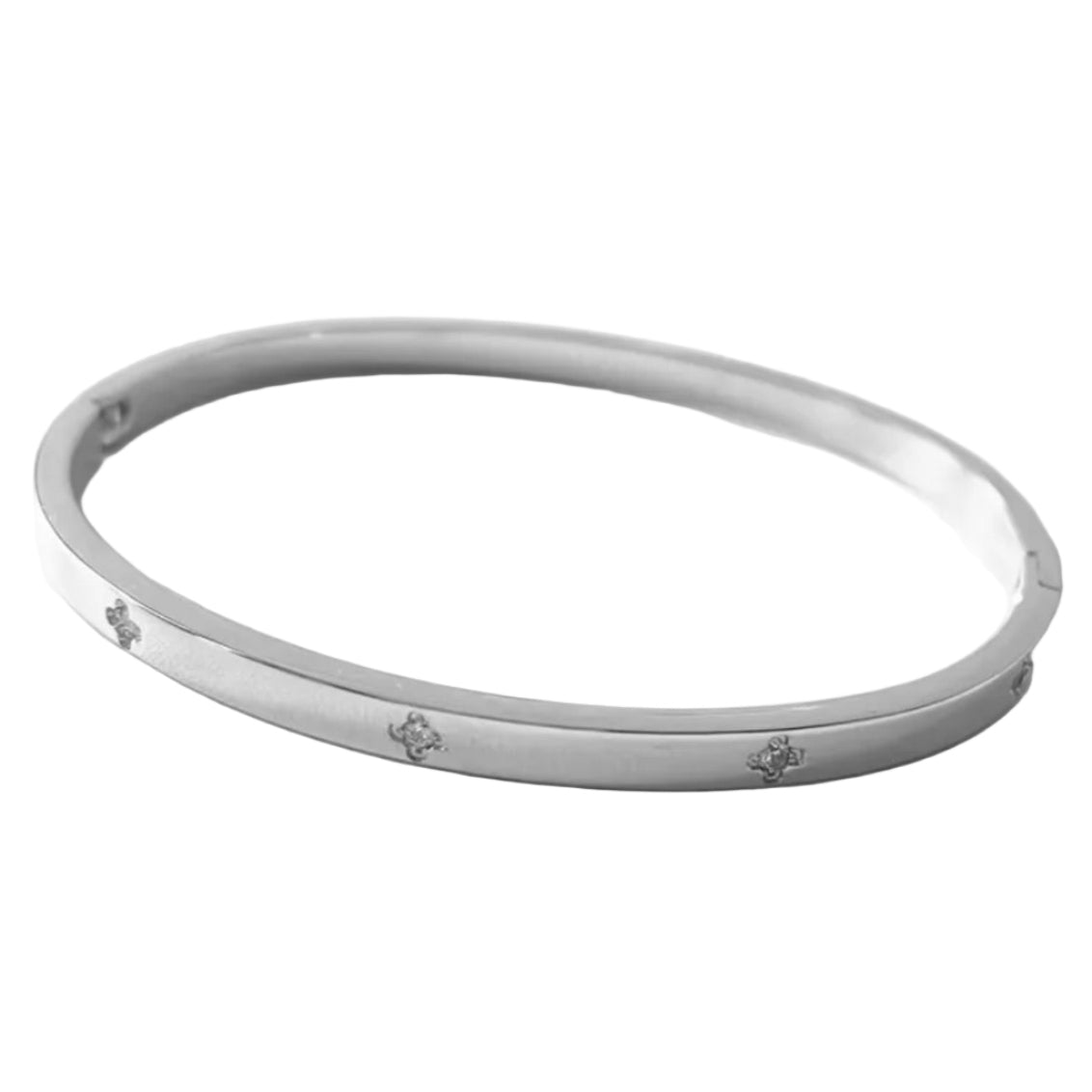 Minimalist Gold and Silver Cubic Zirconia PVD finished bangle