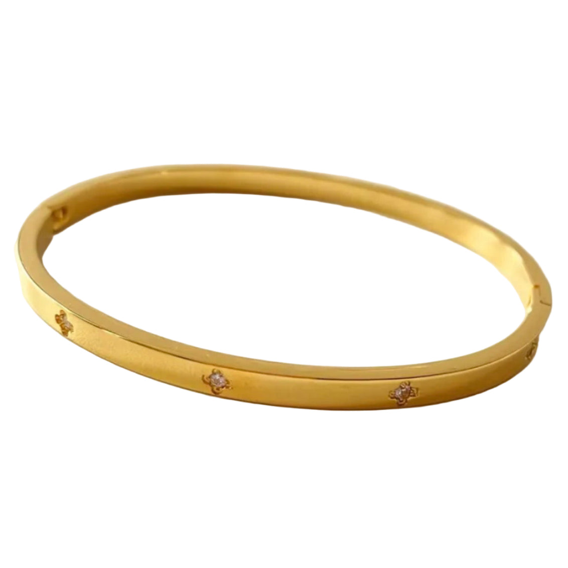 Minimalist Gold and Silver Cubic Zirconia PVD finished bangle