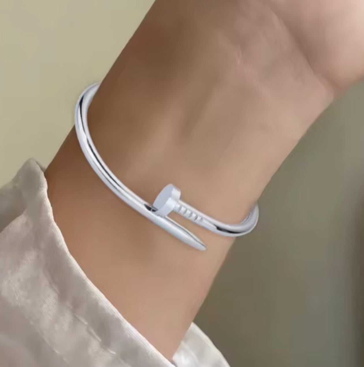 Nail Bangle Gold & Silver PVD finish