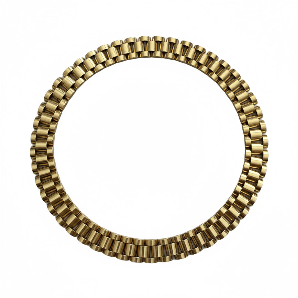 Mens Watch strap bracelet in gold