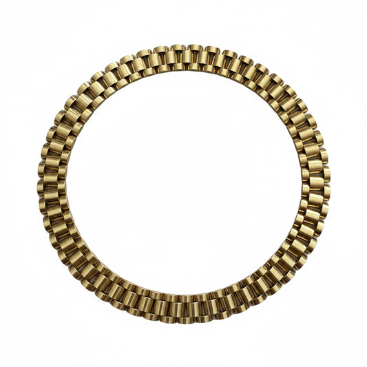 Mens Watch strap bracelet in gold