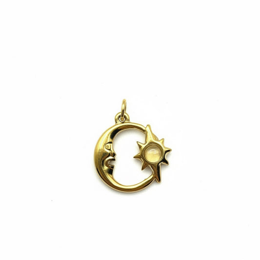 Moon and Sun Charm 18k gold finish