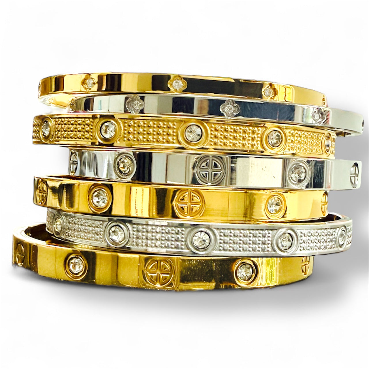 Texture Bangle Gold and Silver