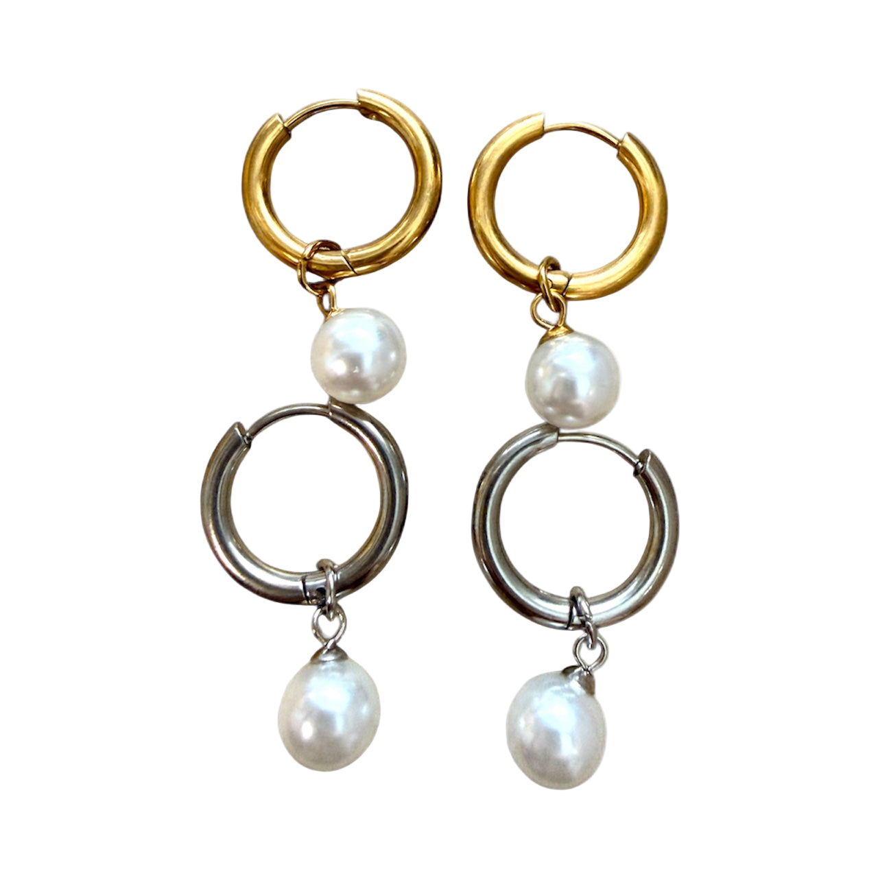 Circle Huggie Hoop Earrings Silver 16mm