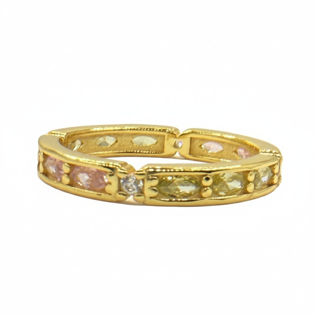 Coloured Cubic Zirconia 18k gold on Sterling Silver Ring