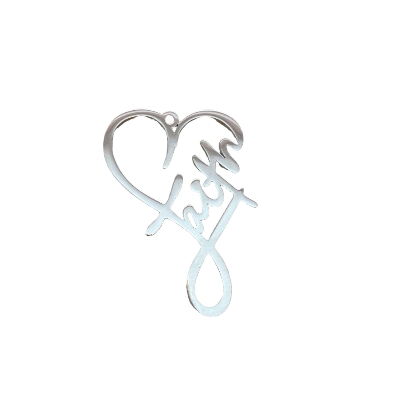 Metallic infinity symbol with 'forever' engraved on a wooden surface