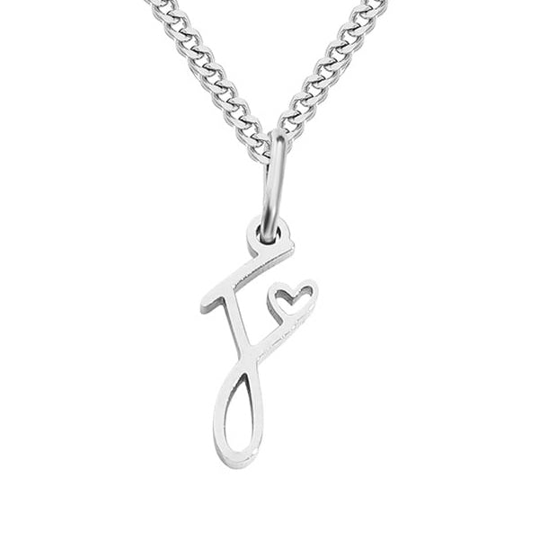 Silver necklace with a pendant on a white background