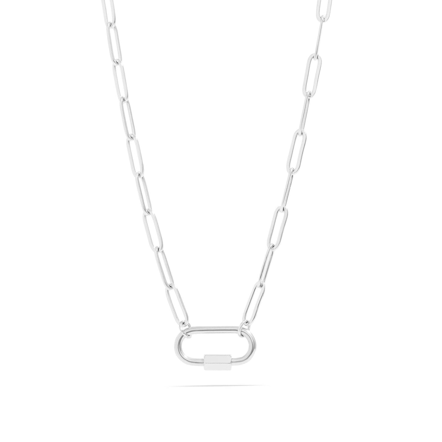Paperclip Carabiner Necklace 18k Gold finish