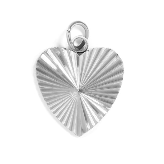 Sunburst Heart Charm 18k gold finish
