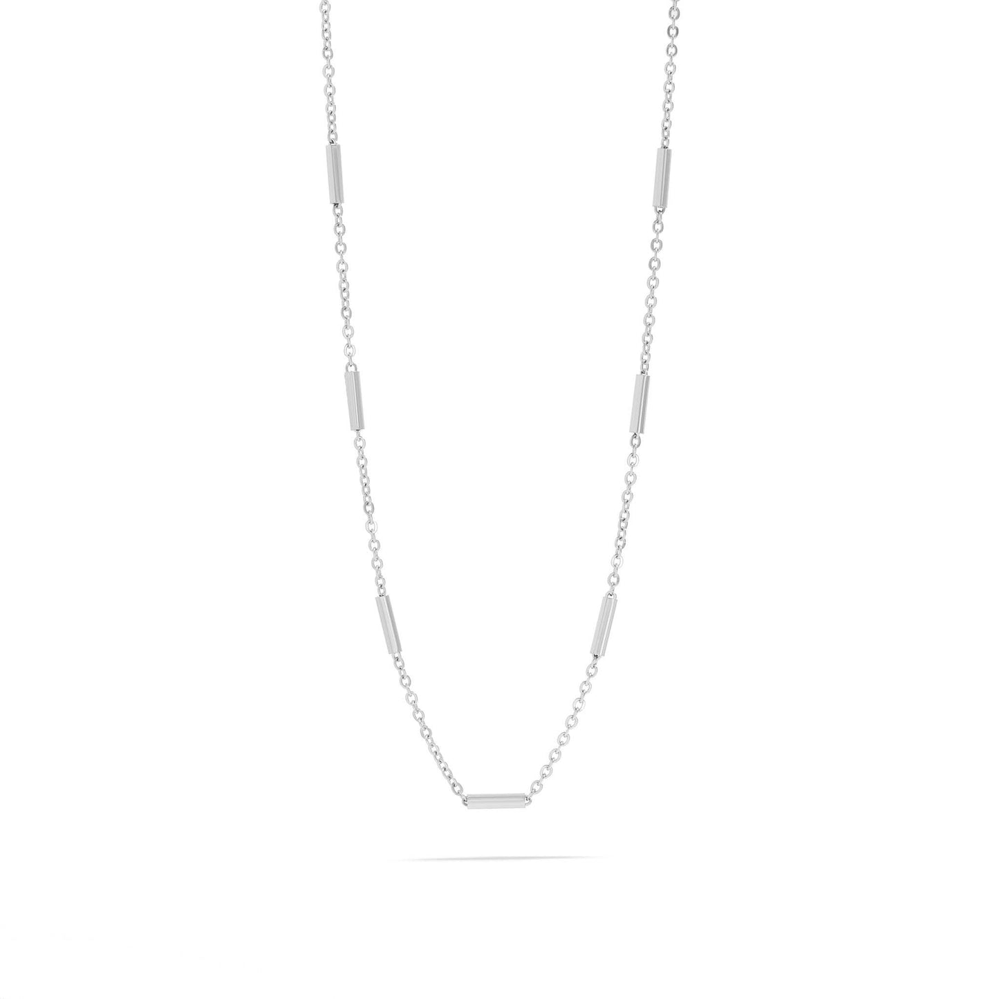 18K Gold & Silver PVD Stainless Steel Satellite Bar Chain Necklace comes in two lengths - Matching Bracelet available