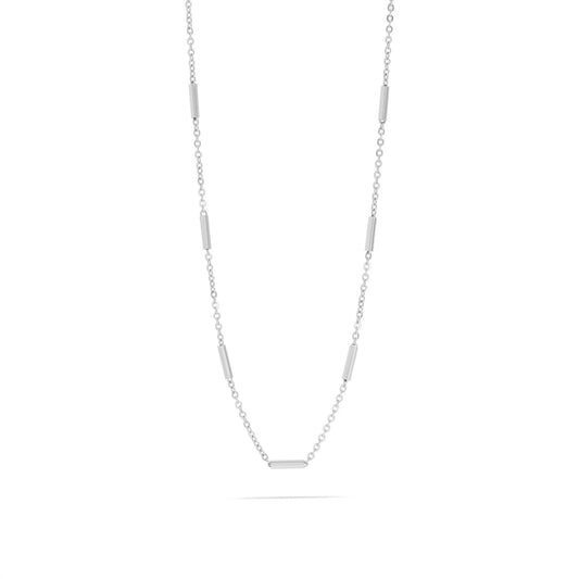 18K Gold & Silver PVD Stainless Steel Satellite Bar Chain Necklace comes in two lengths - Matching Bracelet available