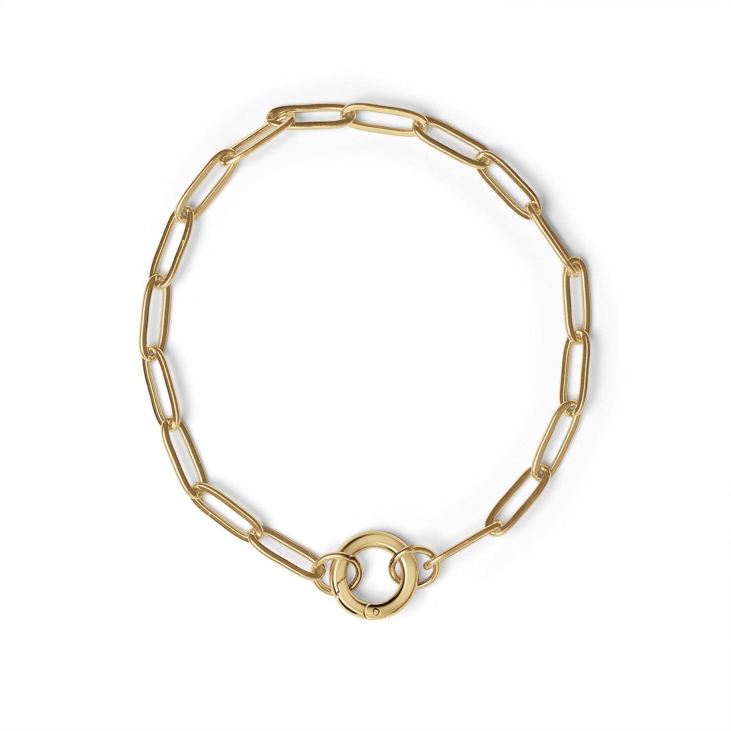 Paperclip bracelet with Charm Keeper Gold