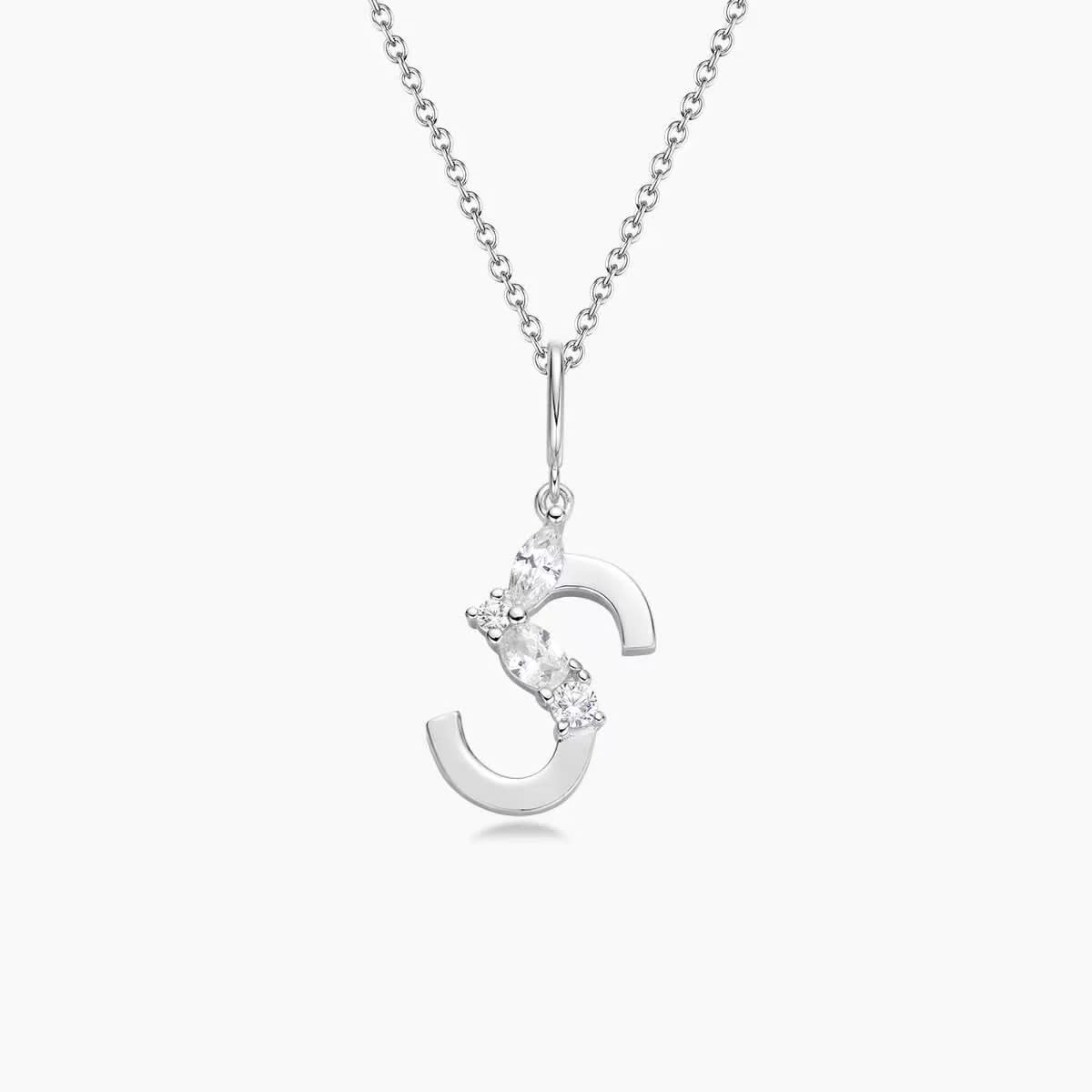 Luxe Initial Necklace 18k White gold finish on Sterling Silver INTRODUCTORY PRICE