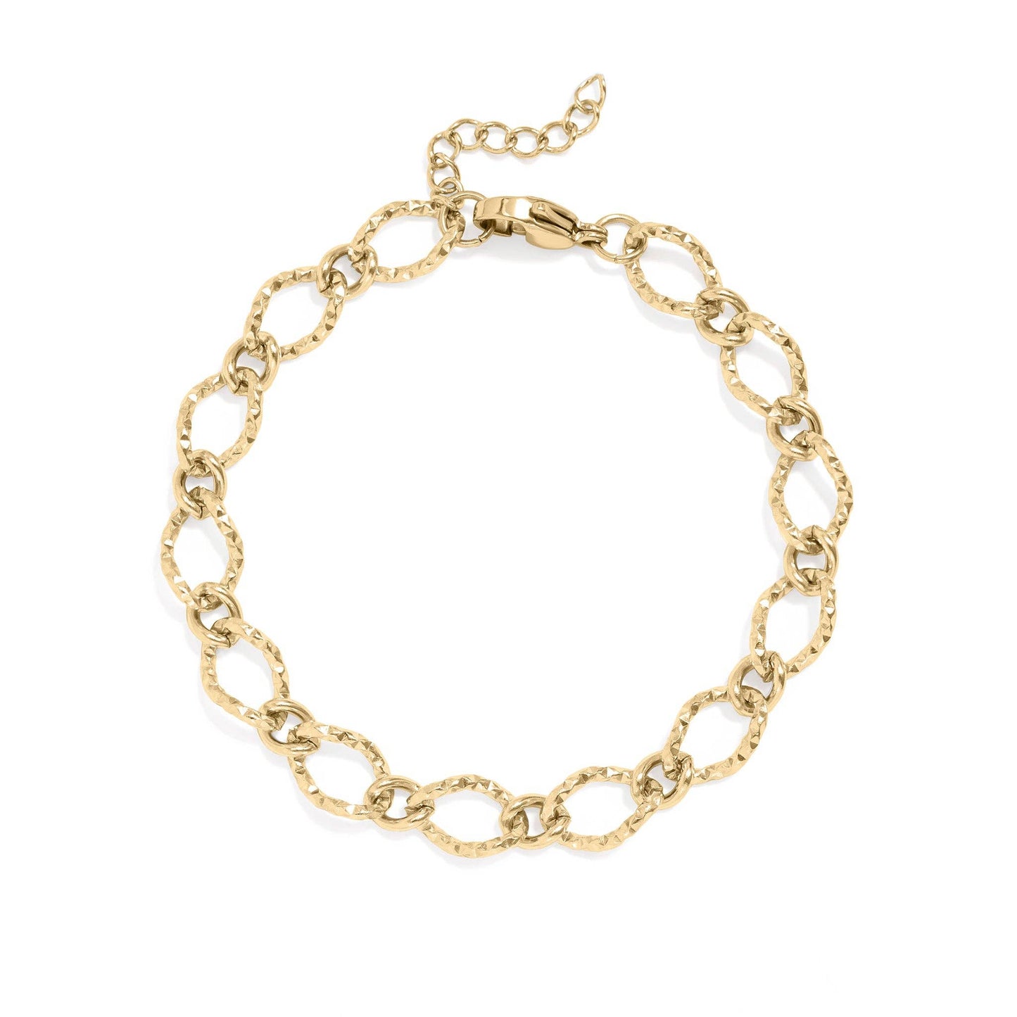 Oval Chain Bracelet 18k Real Gold plated