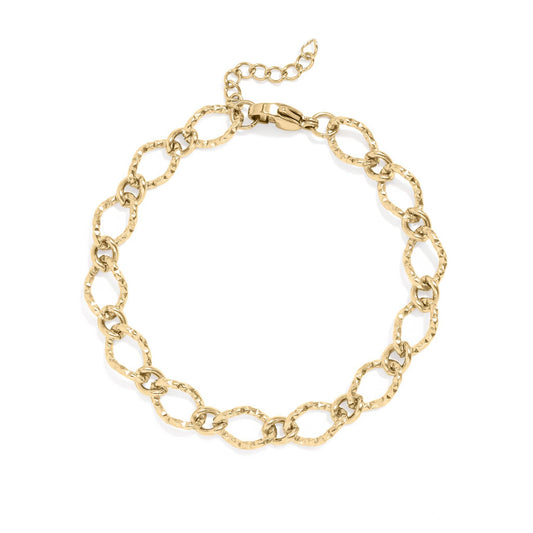 Oval Chain Bracelet 18k Real Gold plated